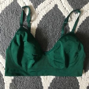 Athleta Forest Green Padded Sports Bra